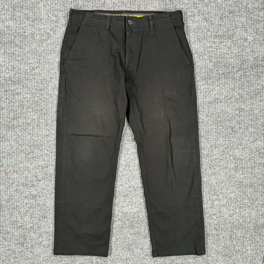 Lee Extreme Comfort Mens Straight Fit Pants Size 34x29 Black Flat Front Mid Rise